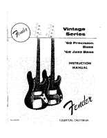 Fender 62-Jazz-Bass-VintageSeries-US1983 - Owners Manual